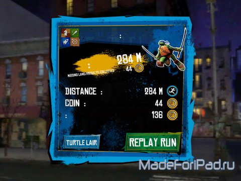 Игра Teenage Mutant Ninja Turtles: Rooftop Run для iPad